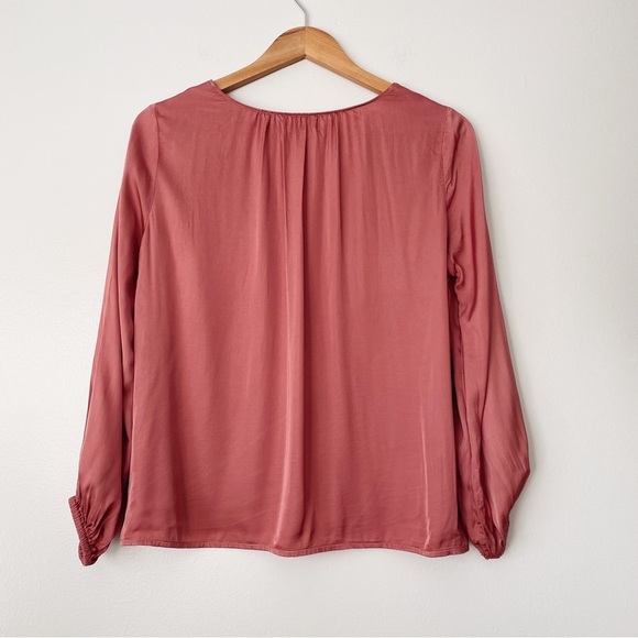 Velvet By Graham & Spencer Blouse Balloon Sleeves Made in USA Top Career Satin - Picture 6 of 6